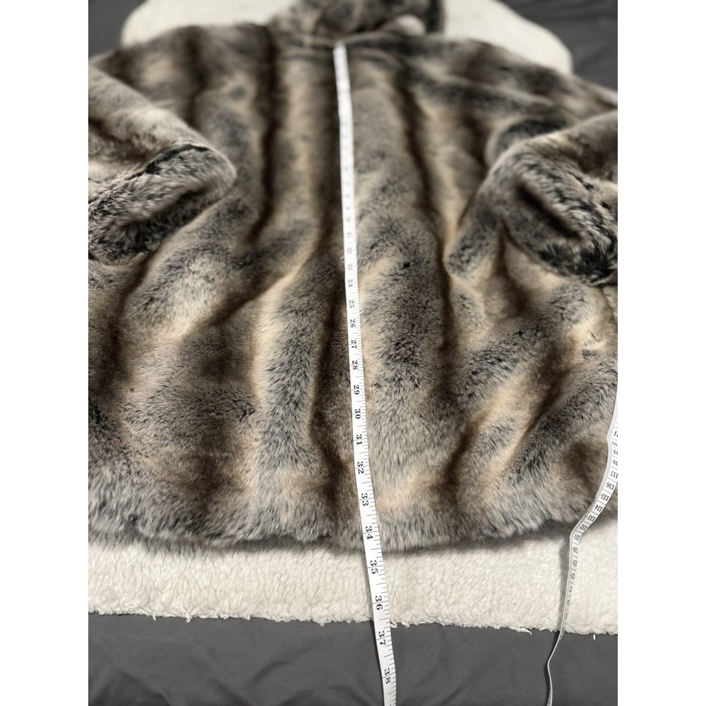 Vintage Alpine Studio Faux Fur Jacket Women's Large Gray Brown USA Made - Picture 6 of 8